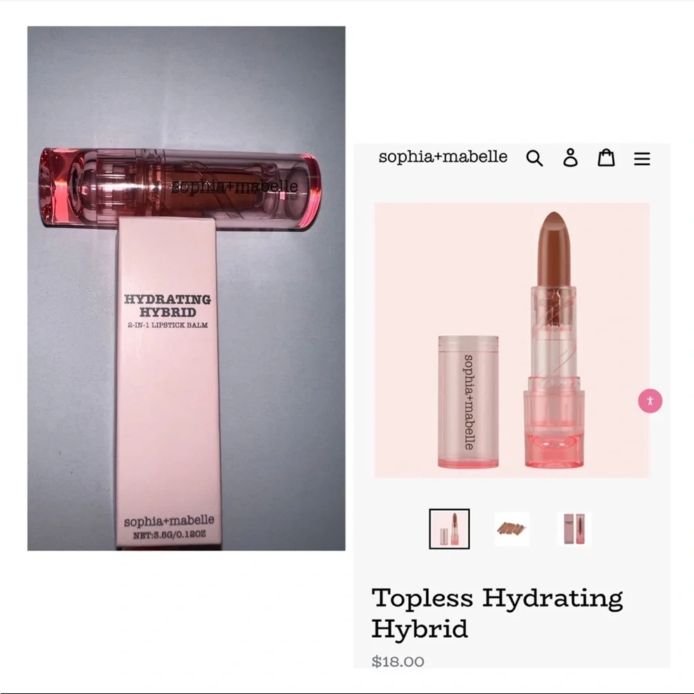 NIB Sophia and Mabelle 2-in-1 Hydrating Lip‎ Balm
